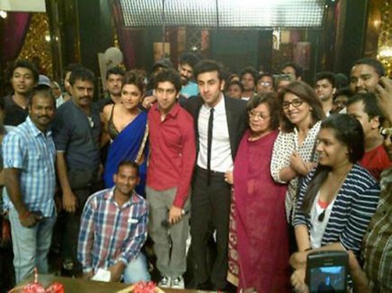 Spotted: Ranbir Kapoor celebrates birthday on movie set